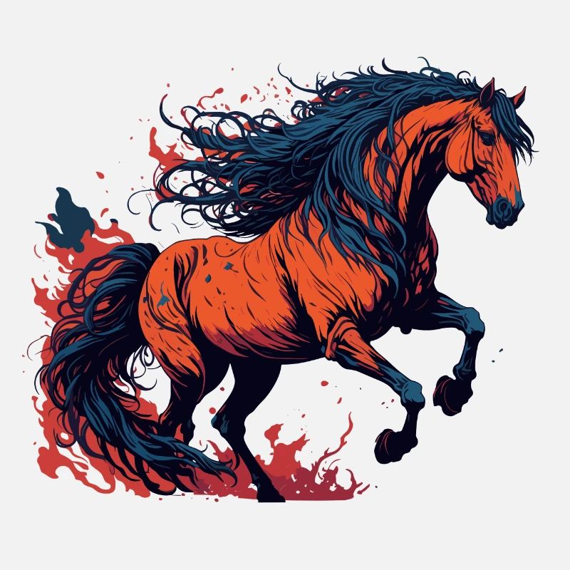 Pferd im Stil des Anime Menga