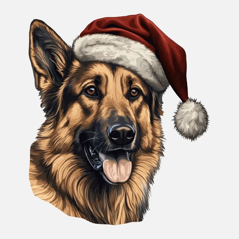 German Shepherd Merry Christmas