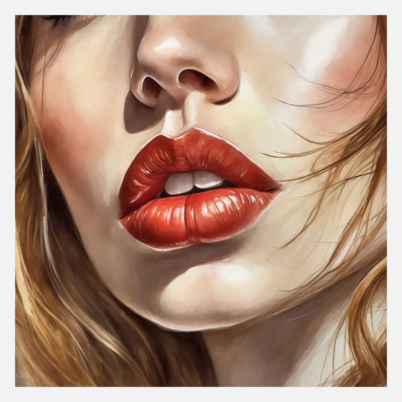 schöne weibliche lippen schwarze lippenstift comic-zeichnung