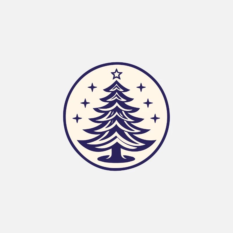 Weihnachtsbaum Emblem Tannenbaum oder Christbaum