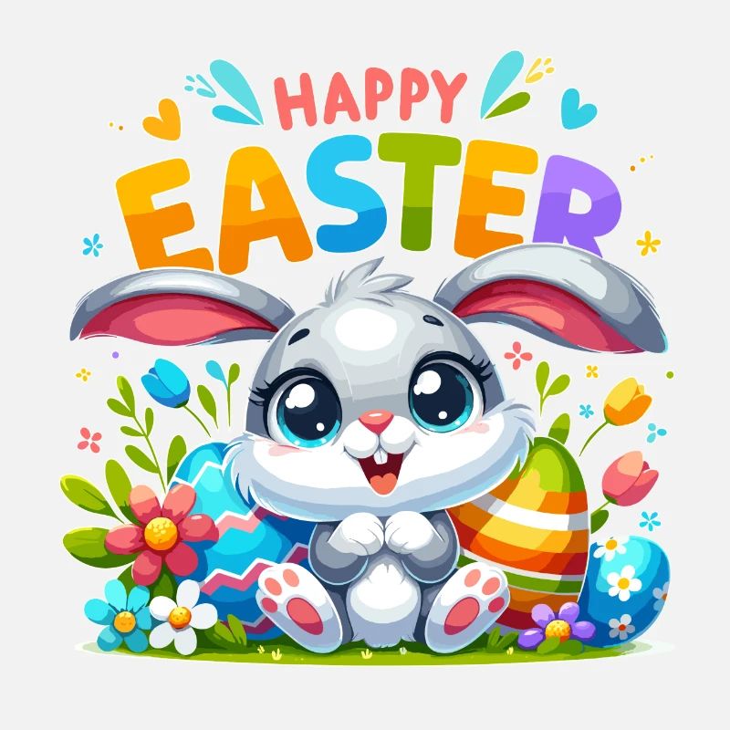 Happy Easter - Easter Bunny Illustration