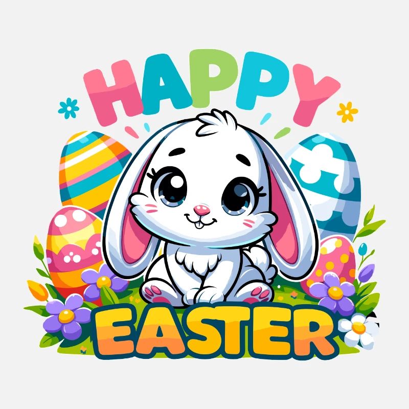 Joyeuses Pâques - Illustration de lapin de Pâques