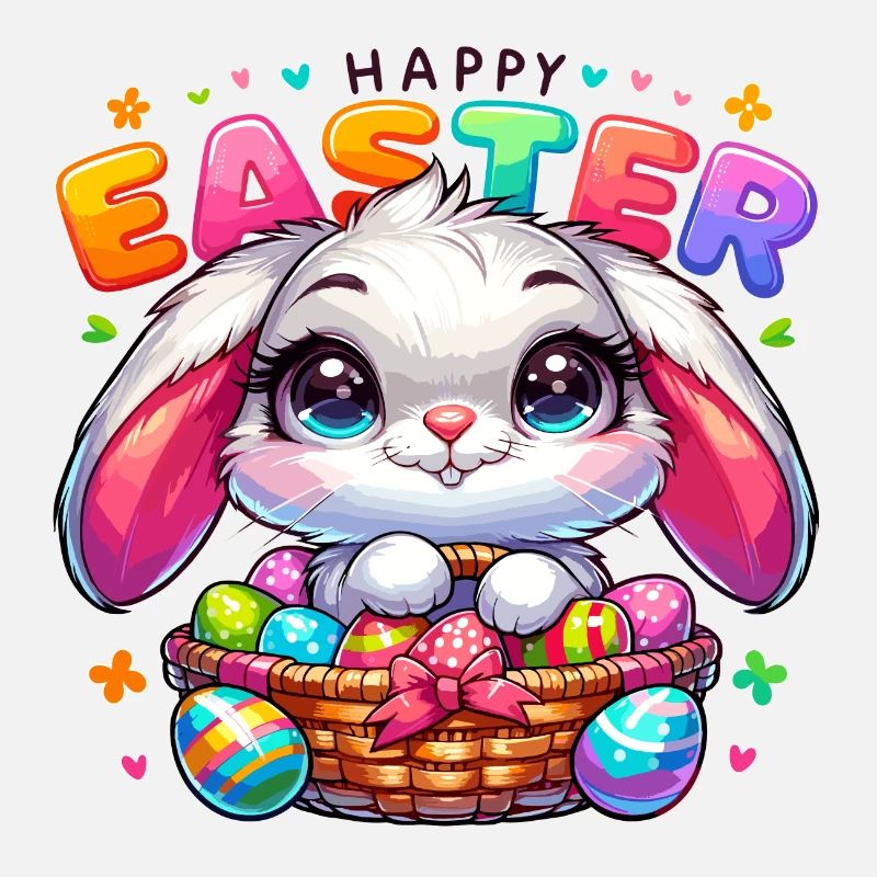 Joyeuses Pâques - Illustration de lapin de Pâques