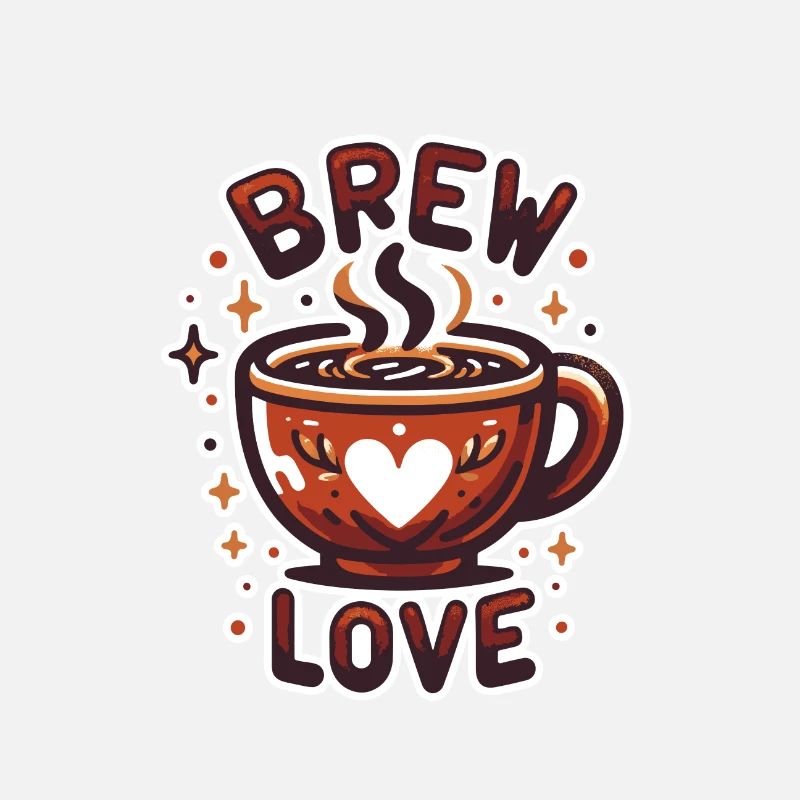 Brew Love - Coffee Cup Illustration