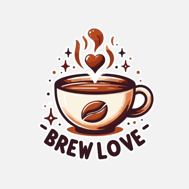 Brew Love - Coffee Cup Illustration
