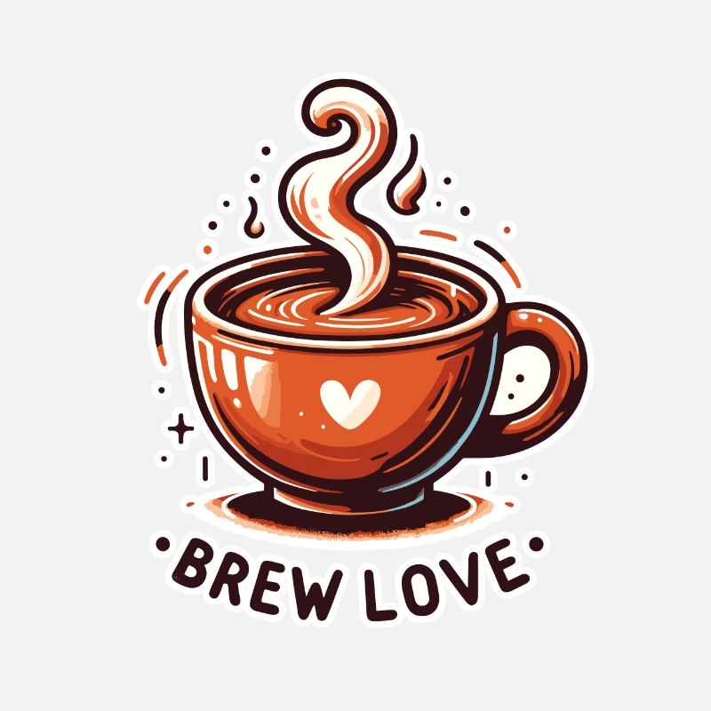 Brew Love - Coffee Cup Illustration
