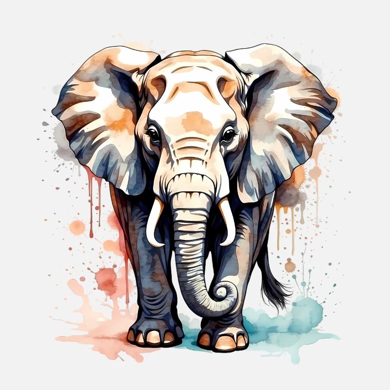 Éléphant en couleurs