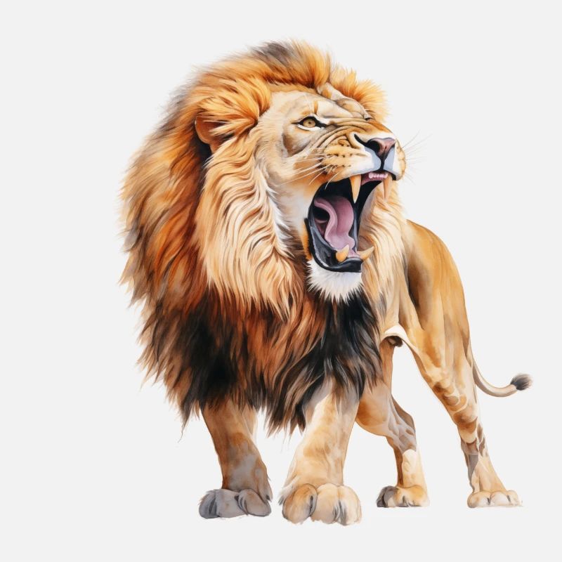 Lion rugissant