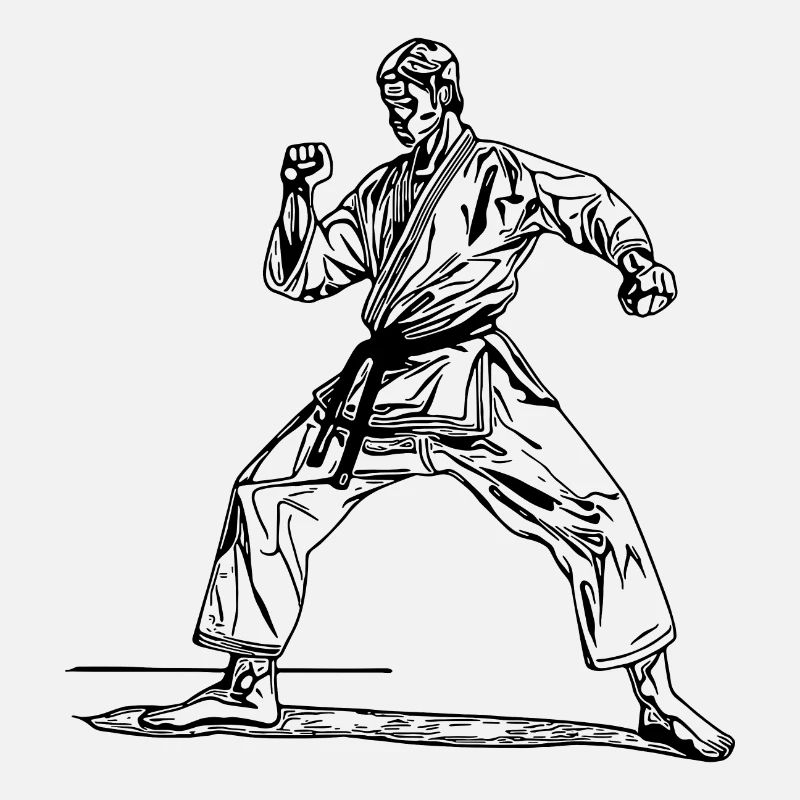 Entraîneur de judo en pose de combat