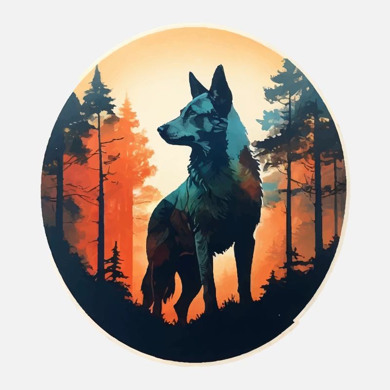 Nordischer Wolf voller Wald