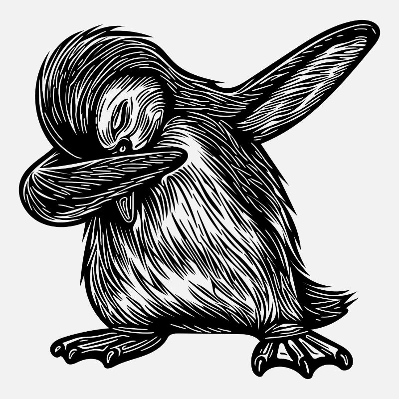 Süsser Strubbliger Pinguin Kleiner Dabbing Pinguin