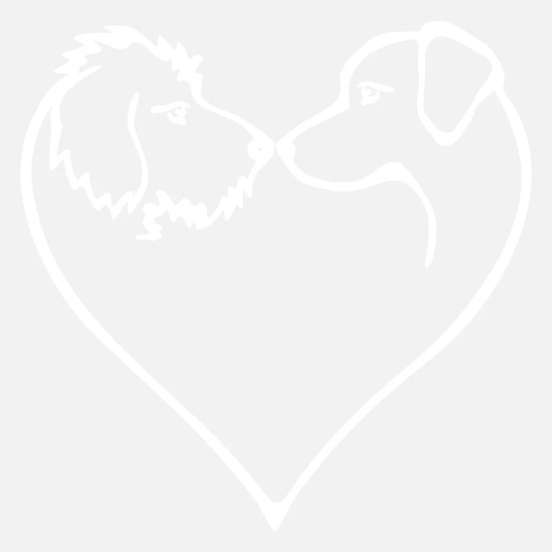 Hundeherz 2 Hunde - Farbwechsel