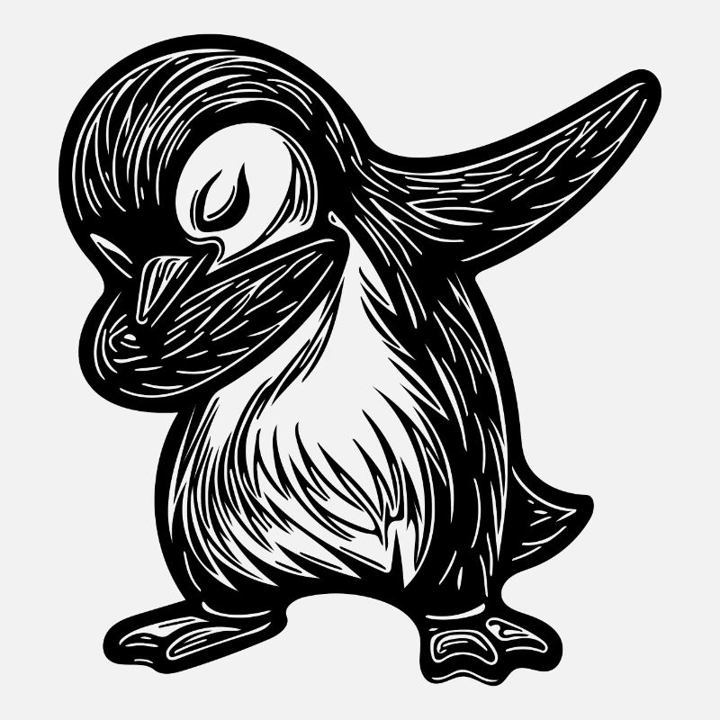 Süsser Knuffiger Pinguin Kleiner Dabbing Pinguin