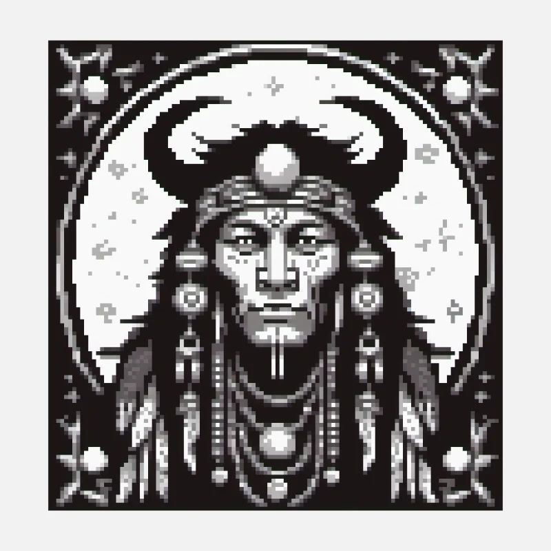 Pixel tribal de la lune