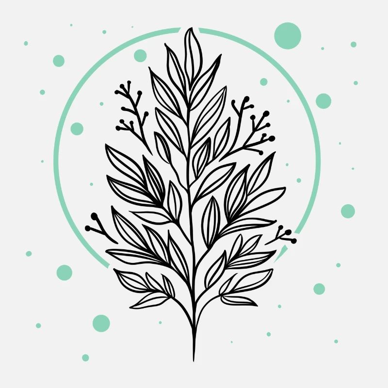 Brindille verte avec des feuilles
