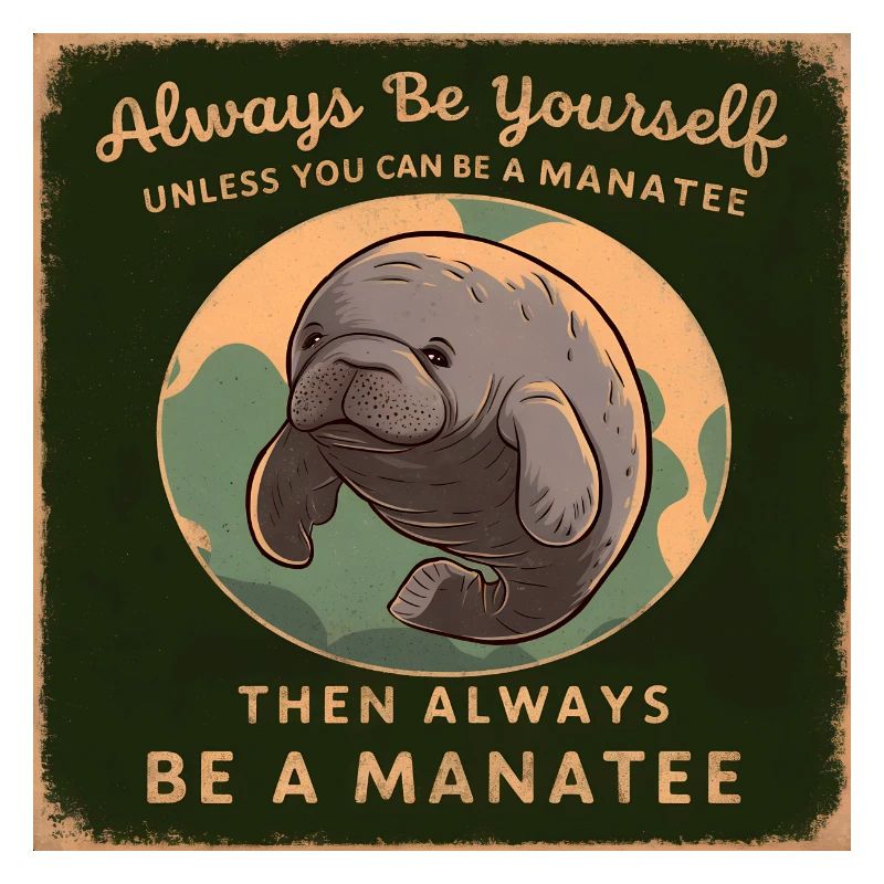 Sei Du selbst oder sei ein Manatee Lebensweisheit