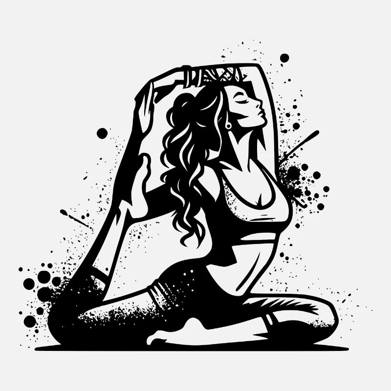Yoga student in deep concentration exercise