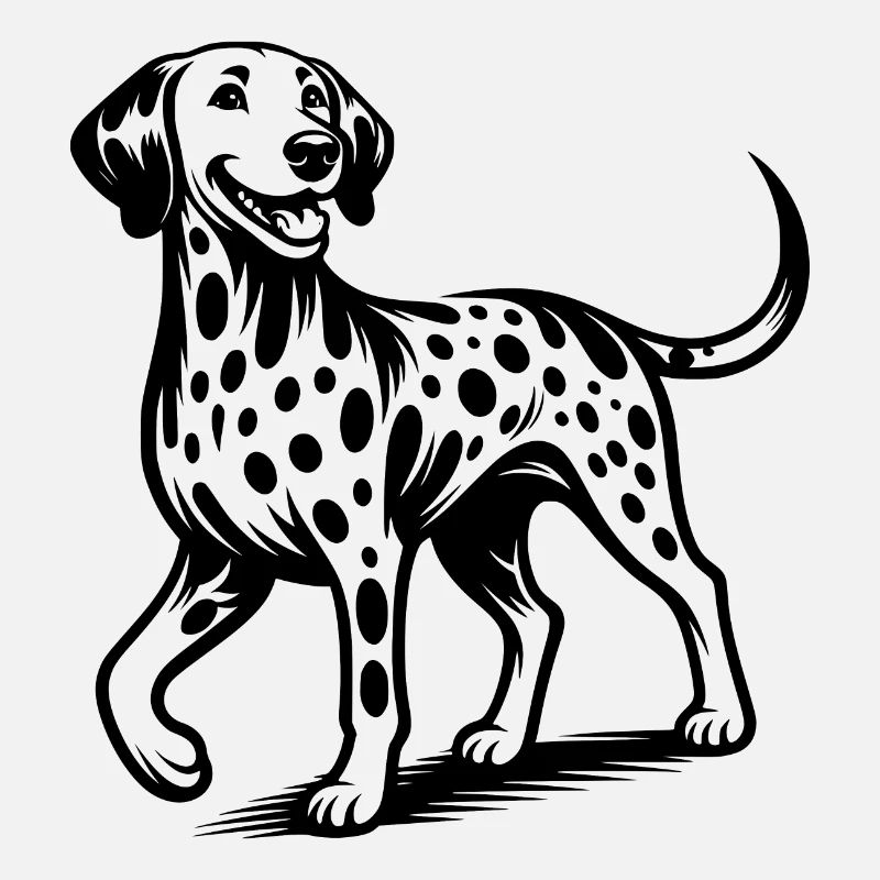 Vierbeiner Hunde Flecken Dalmatiner Porträt