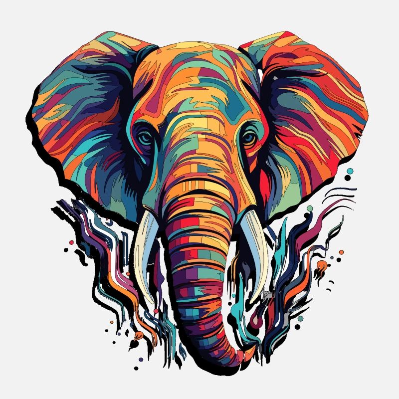 Abstract Elephant - Modern and Geometric Design