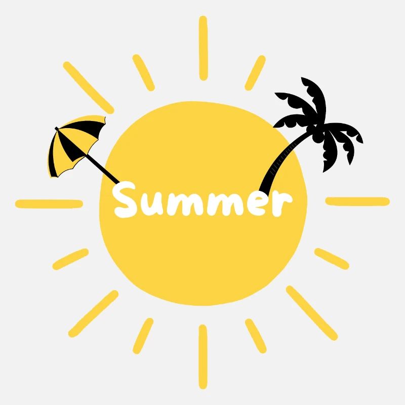 Sommersonne, Palme und Sonnenschirm
