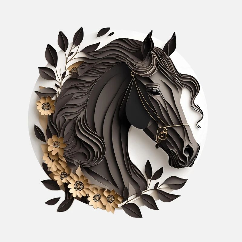 Style de papier de cheval frison
