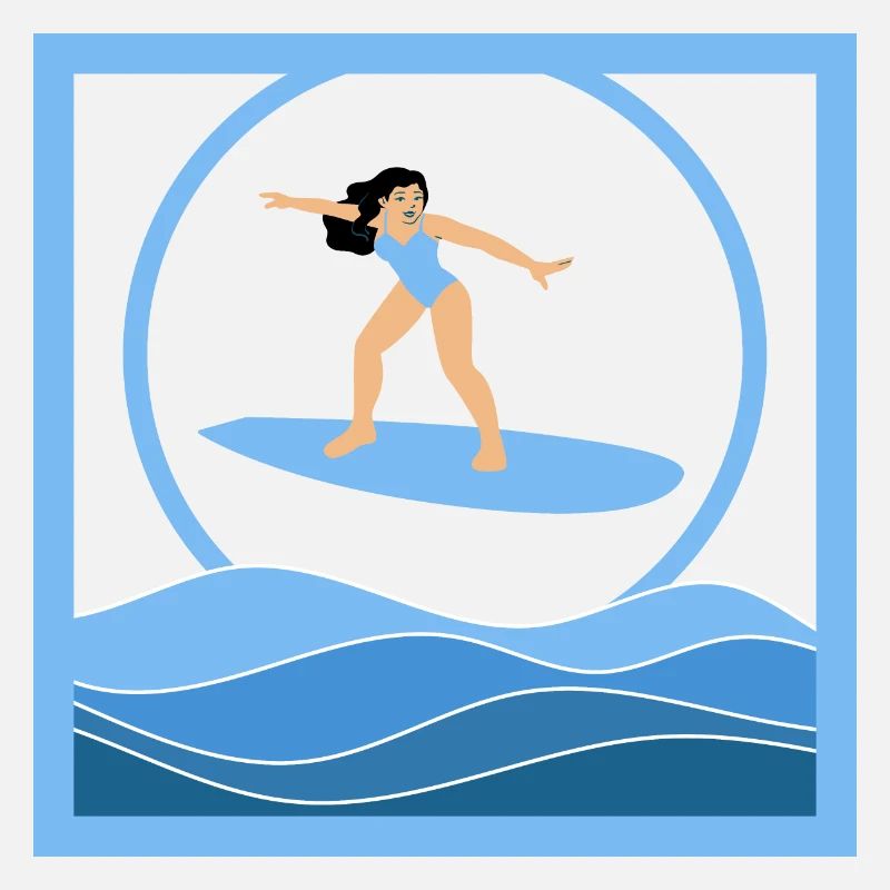 Brauner Surfer über den Wellen