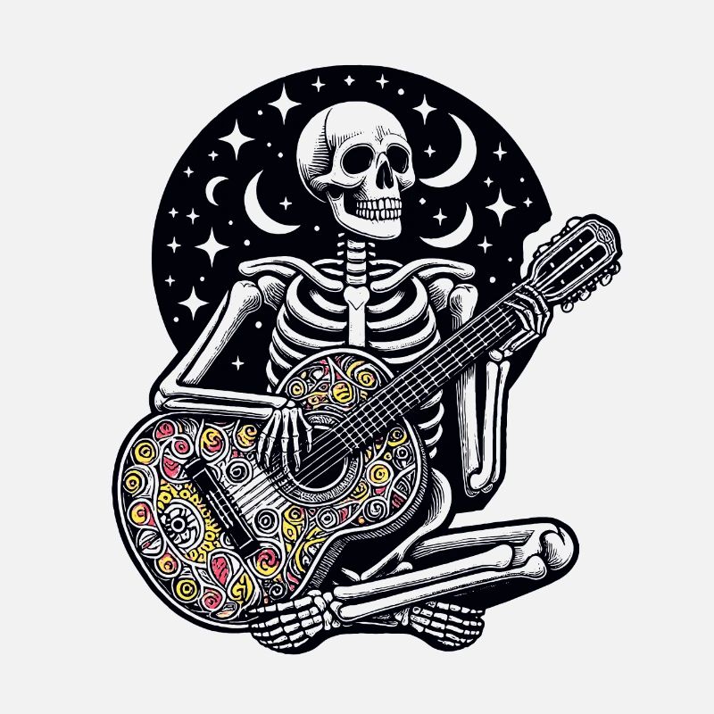 Skeleton with Guitar - Rock'n'Roll Attitude