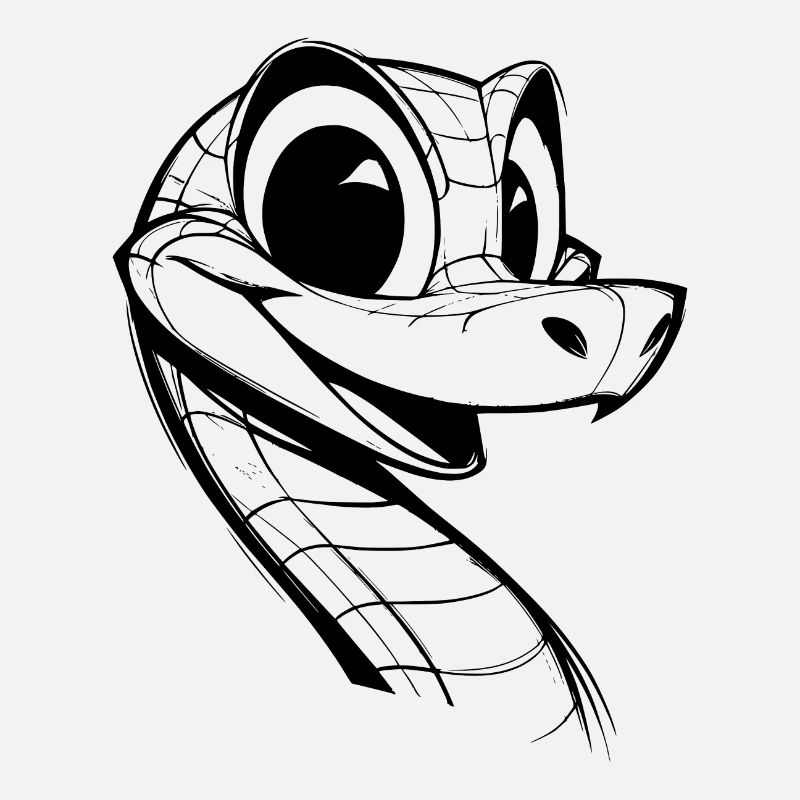 Cunning Snake Funny Snakes Drawing