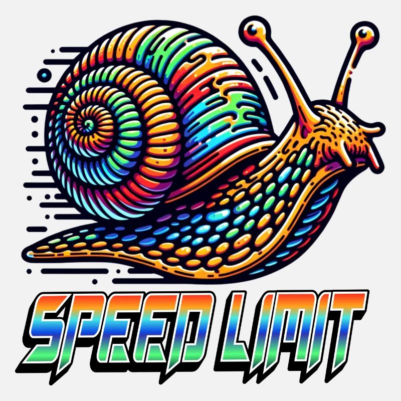 Funny Snail with Saying Speed Limit
