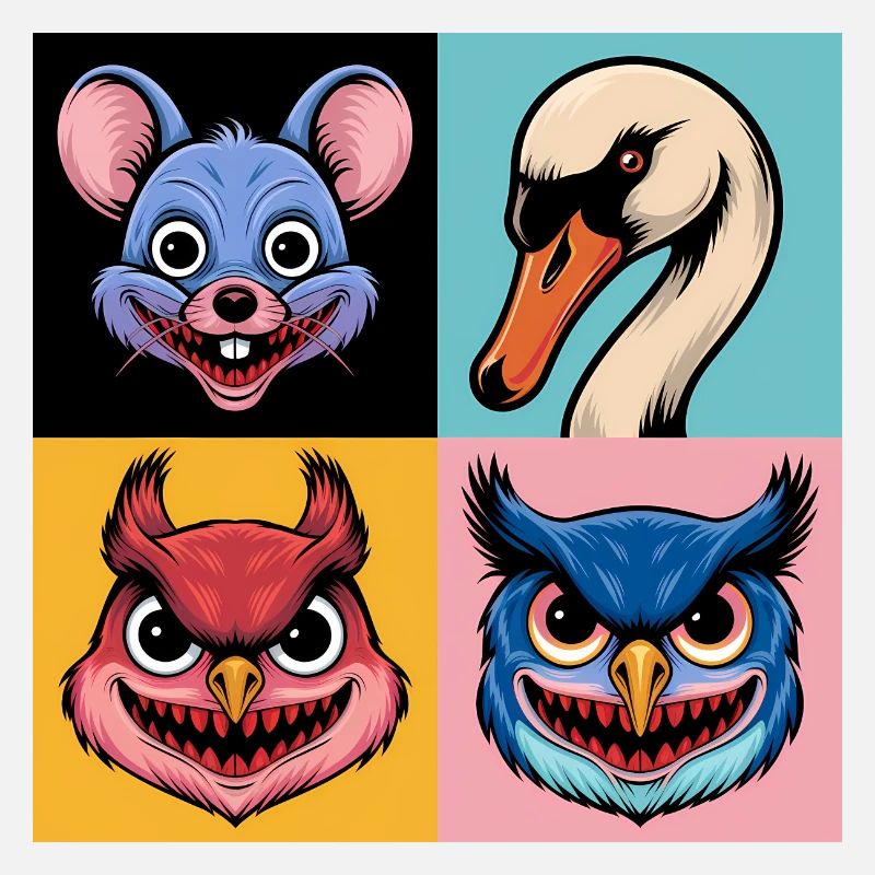 Pop Art Mouse Swan Squirrel Owl Halloween