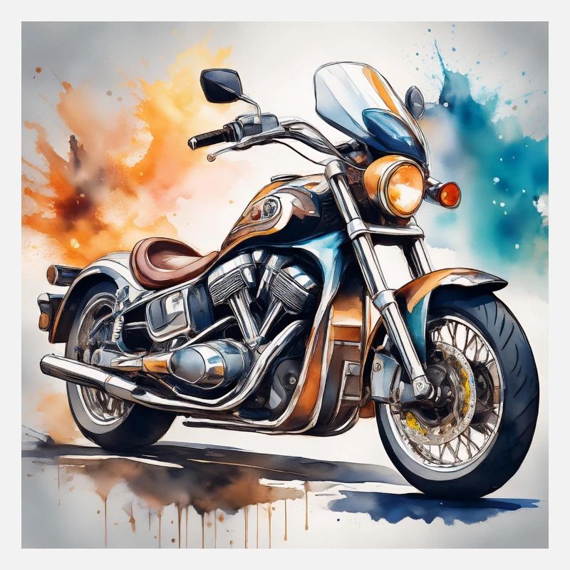 Vintage Motorcycle Splash Art