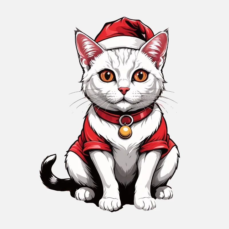 Chat de Noël Père Noël Chat Chat Chat Cadeau