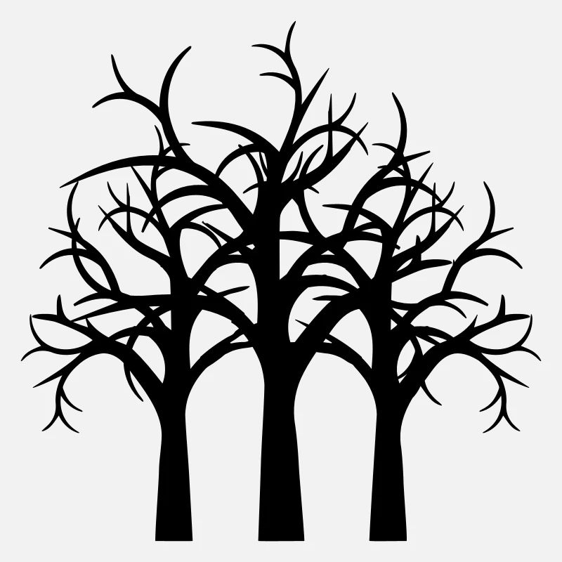 Trees Bare Winter Autumn Forest Halloween Silhouette