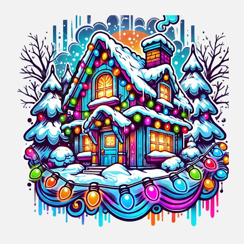 Maison de Noël d’hiver sous la neige