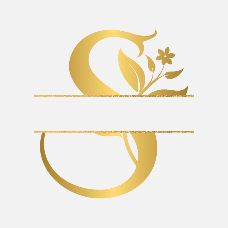 Personalisierte goldene Blumenbuchstaben - Geschenkidee