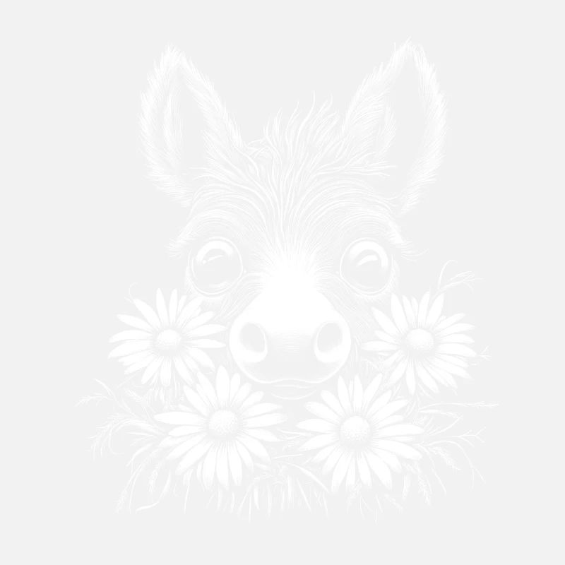 Âne mignon avec des fleurs
