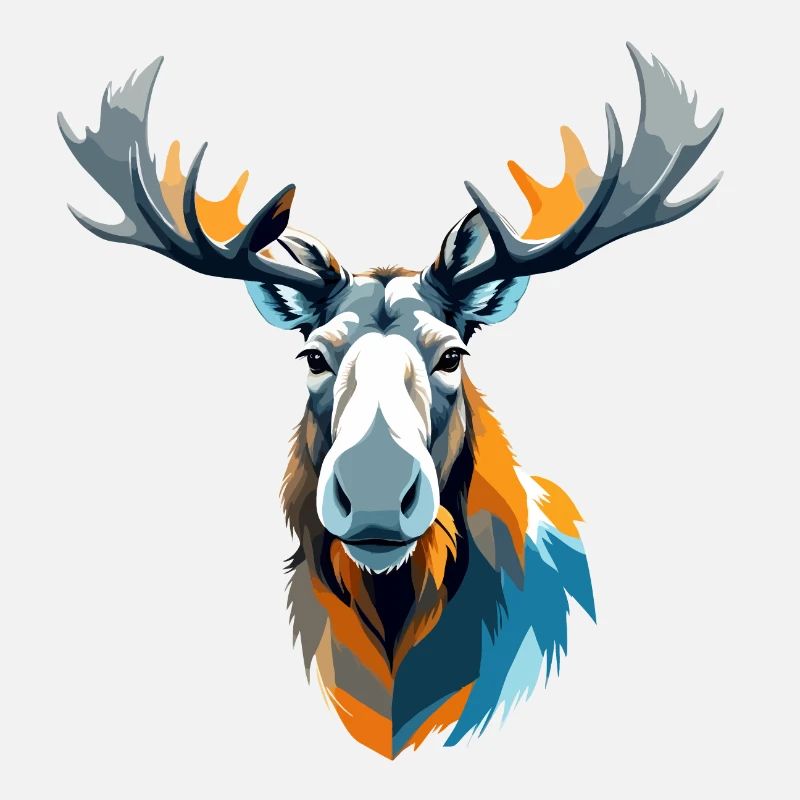 Elch-Vektor-Kunst mit lebendiger Farbillustration