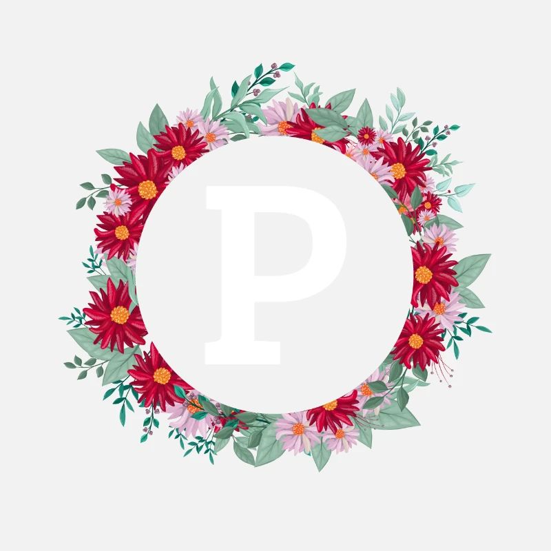 Buchstabe p Blumenkranz