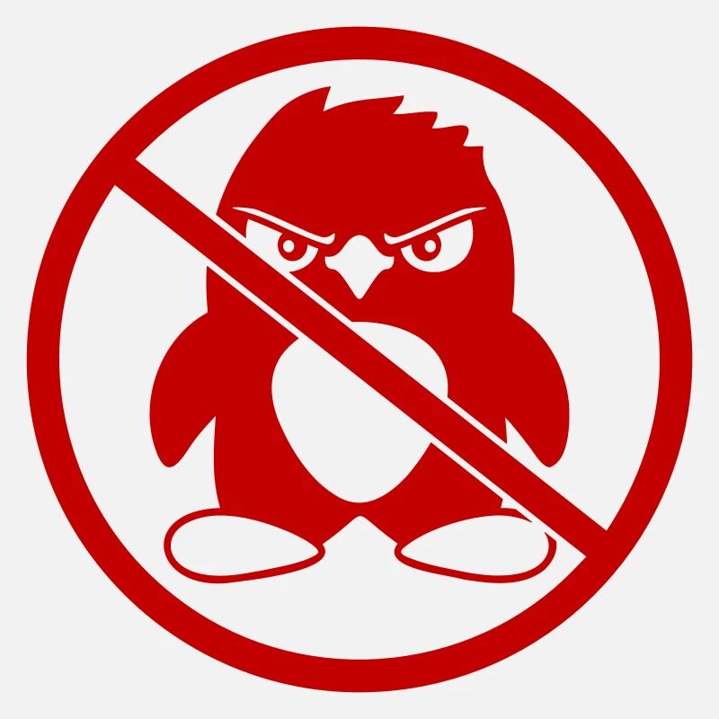 Pas de pingouin maléfique Zone interdite Avis de panneau