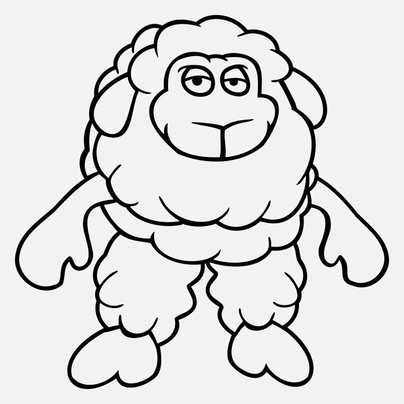Schaf Steht Cool Gelangweilt Müde Cartoon Comic