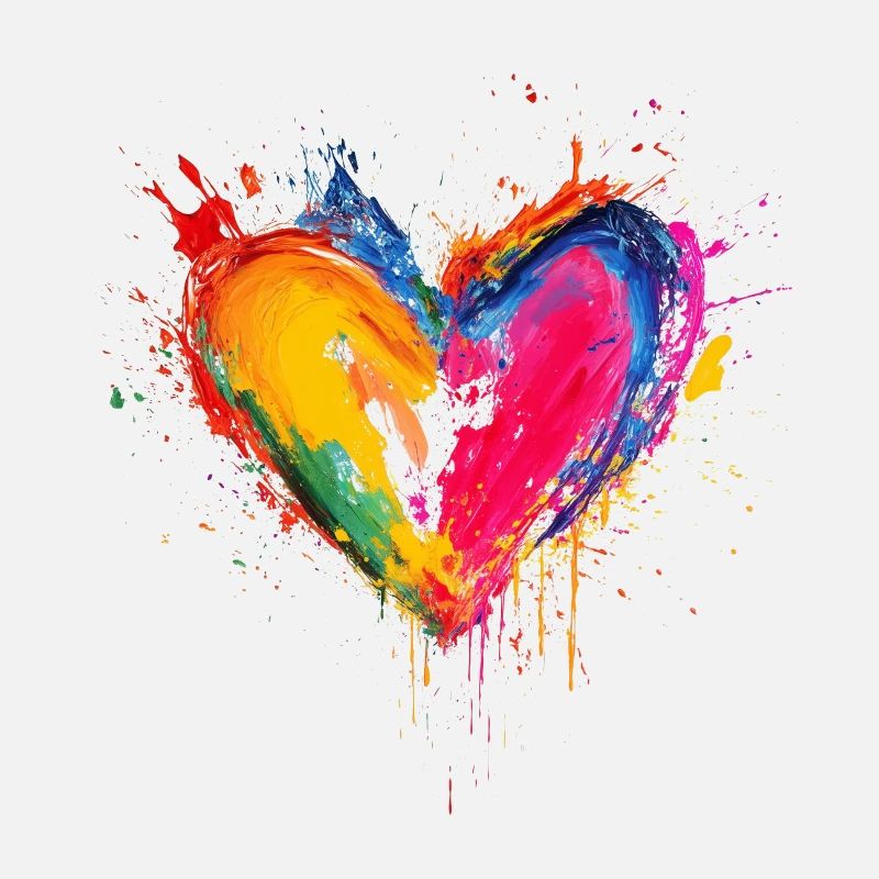 Coeur aux couleurs de l’arc-en-ciel | Éclaboussures