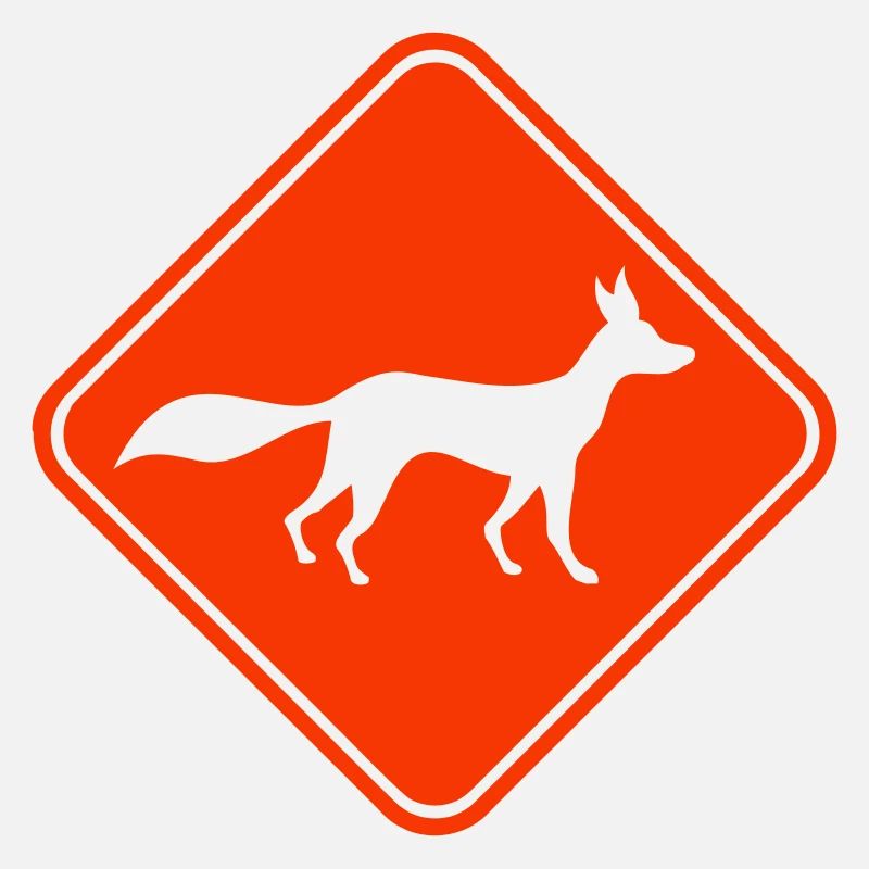 Red Fox Shield Caution Danger Warning