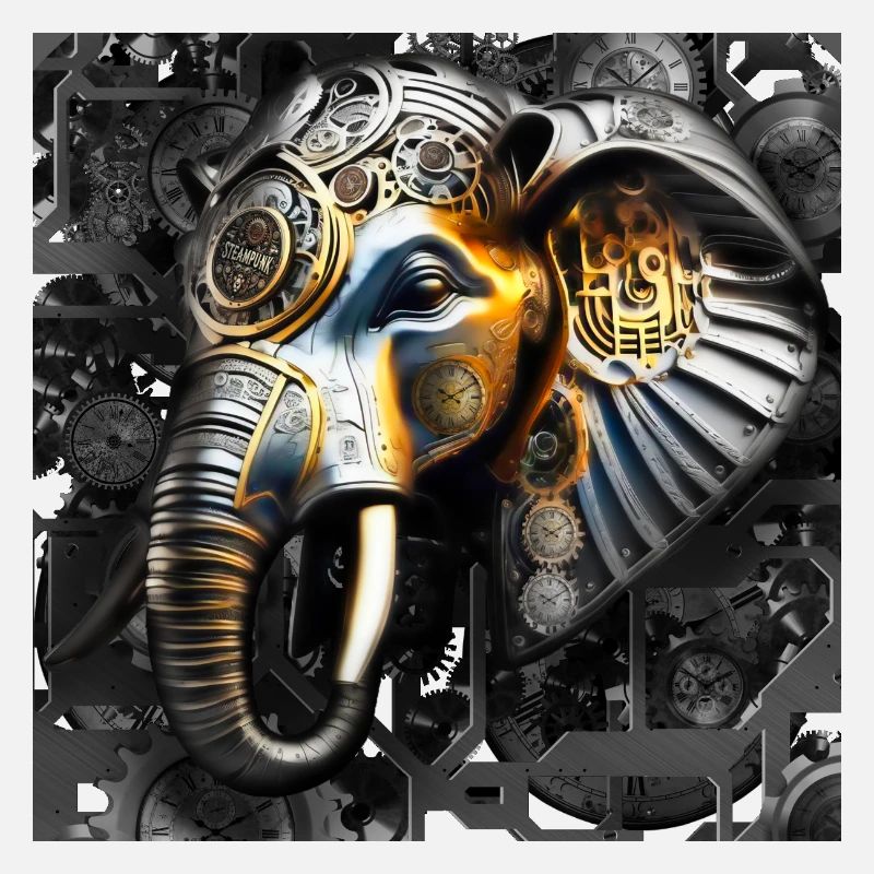 Éléphant de style rétro steampunk