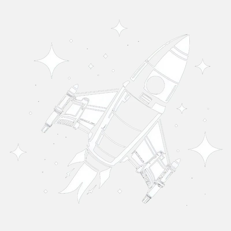Fusée spatiale dans les étoiles