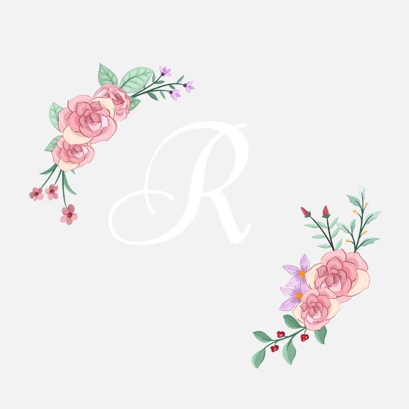 Rosa Blumenbuchstabe r