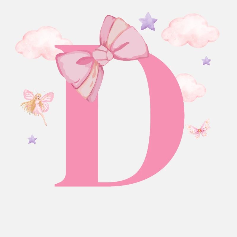 Pink Letter D Clouds