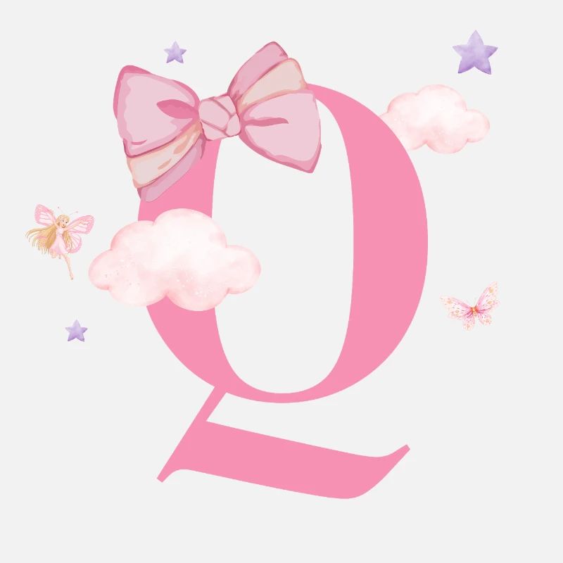 Buchstabe Q Rosa Wolken
