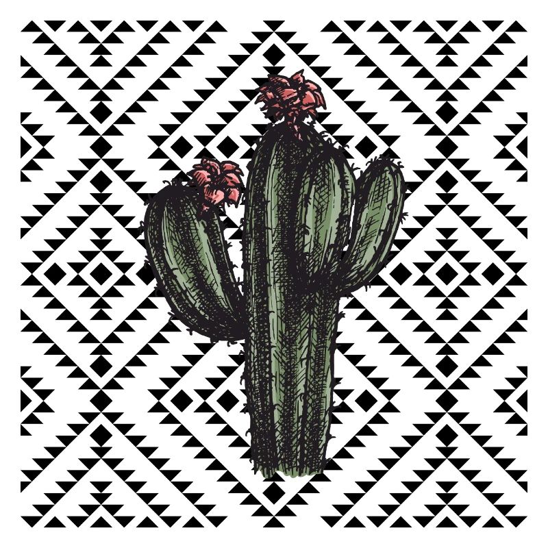 Cactus Geometric Pattern Design