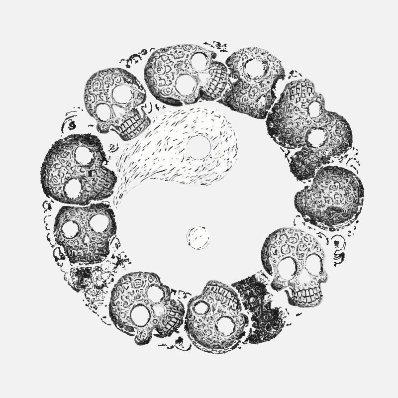 Yin Yang Schädel