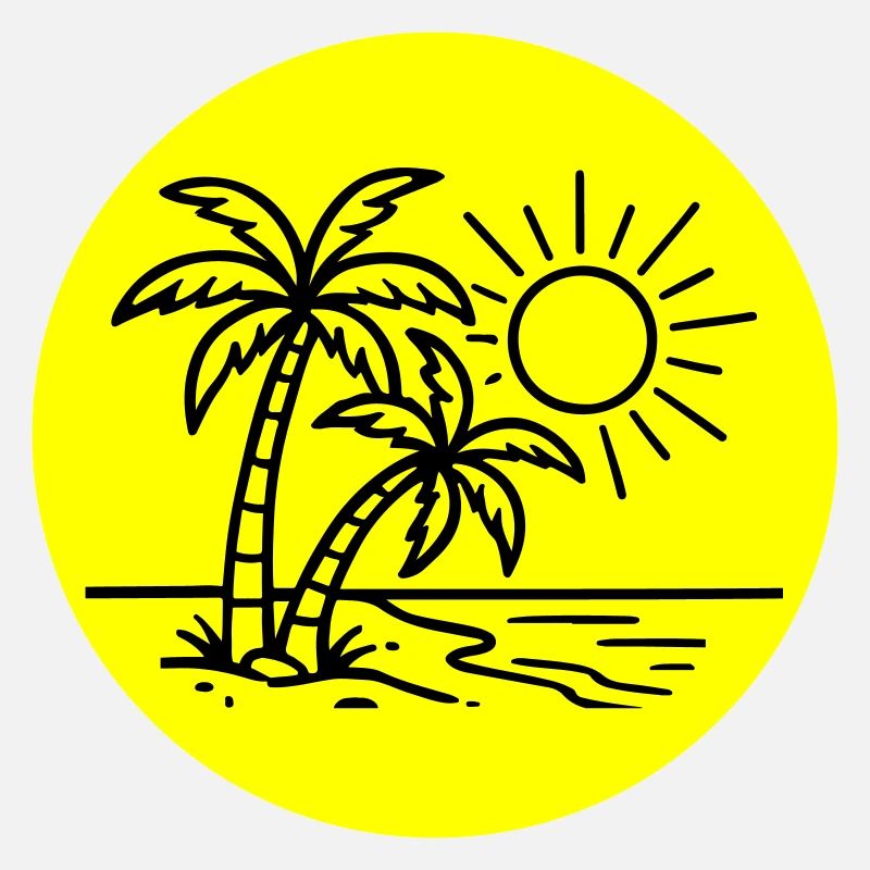 Île Palmier Symbole Vacances